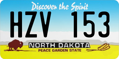 ND license plate HZV153
