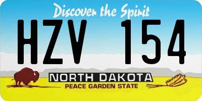 ND license plate HZV154