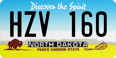 ND license plate HZV160