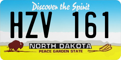 ND license plate HZV161