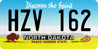 ND license plate HZV162