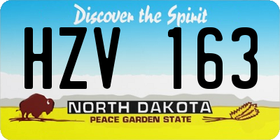 ND license plate HZV163