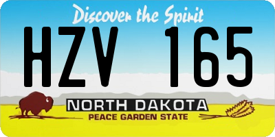 ND license plate HZV165