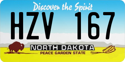 ND license plate HZV167