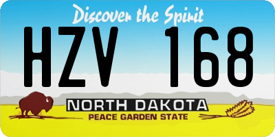 ND license plate HZV168