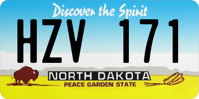 ND license plate HZV171