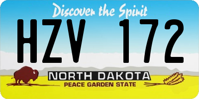 ND license plate HZV172
