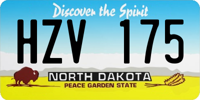 ND license plate HZV175