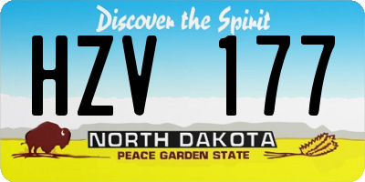 ND license plate HZV177