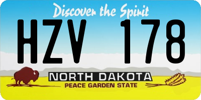 ND license plate HZV178