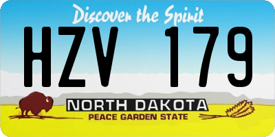 ND license plate HZV179
