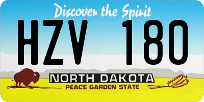 ND license plate HZV180