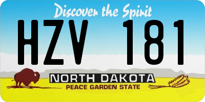 ND license plate HZV181