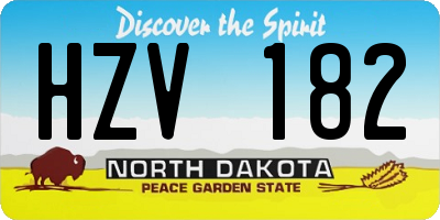 ND license plate HZV182