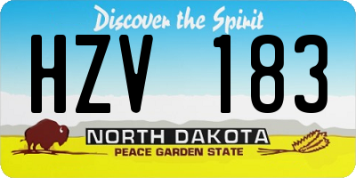 ND license plate HZV183