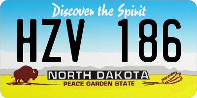 ND license plate HZV186