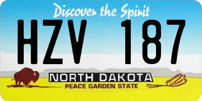 ND license plate HZV187