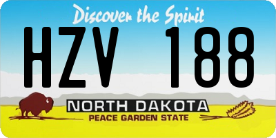 ND license plate HZV188