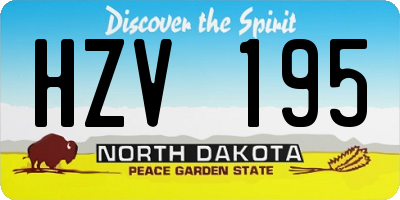 ND license plate HZV195