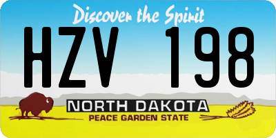 ND license plate HZV198