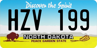 ND license plate HZV199