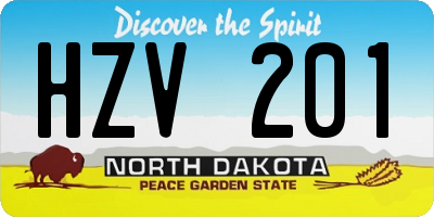 ND license plate HZV201