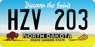 ND license plate HZV203