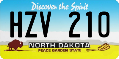 ND license plate HZV210