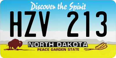 ND license plate HZV213