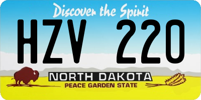 ND license plate HZV220