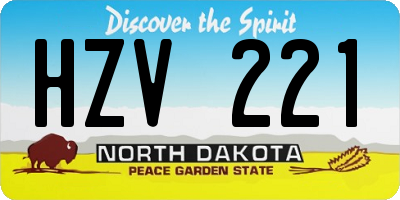ND license plate HZV221