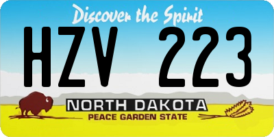 ND license plate HZV223