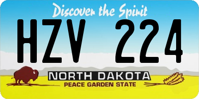 ND license plate HZV224
