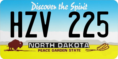 ND license plate HZV225