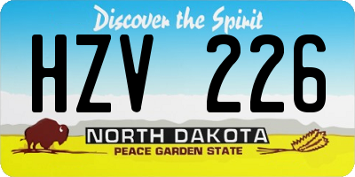 ND license plate HZV226