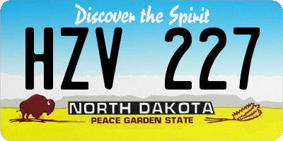 ND license plate HZV227