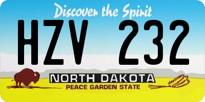 ND license plate HZV232