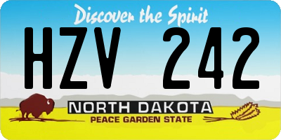 ND license plate HZV242