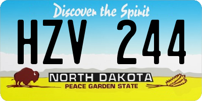 ND license plate HZV244