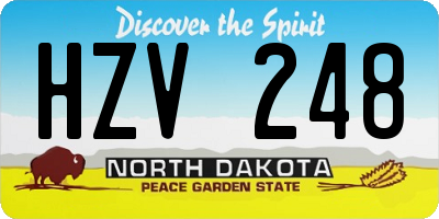 ND license plate HZV248