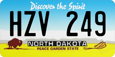 ND license plate HZV249