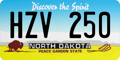 ND license plate HZV250