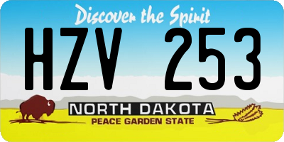 ND license plate HZV253