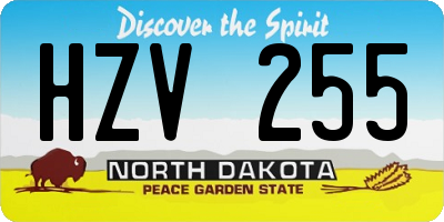 ND license plate HZV255