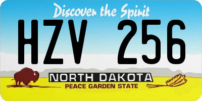 ND license plate HZV256