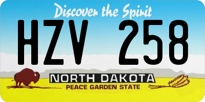 ND license plate HZV258