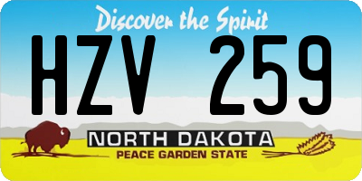 ND license plate HZV259