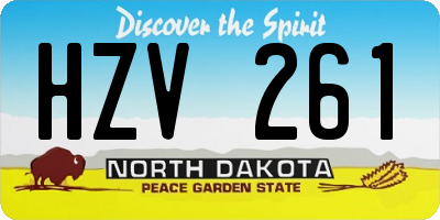 ND license plate HZV261
