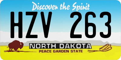 ND license plate HZV263