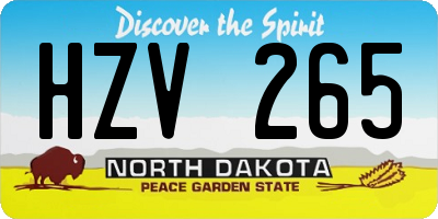 ND license plate HZV265
